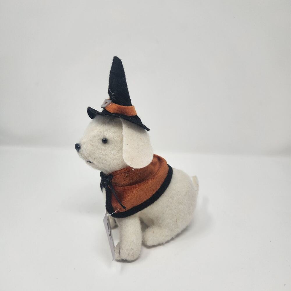 Tan/Orange Witch Halloween Fabric Figural Dog